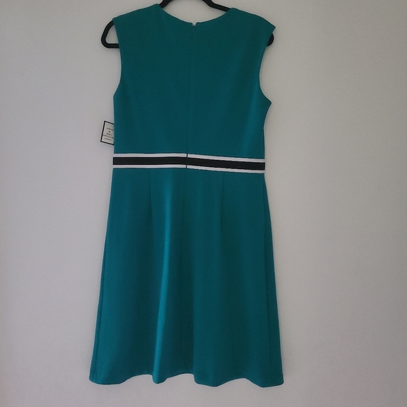 NWT NINE WEST teal midi sleeveless dress - Picture 2 of 7